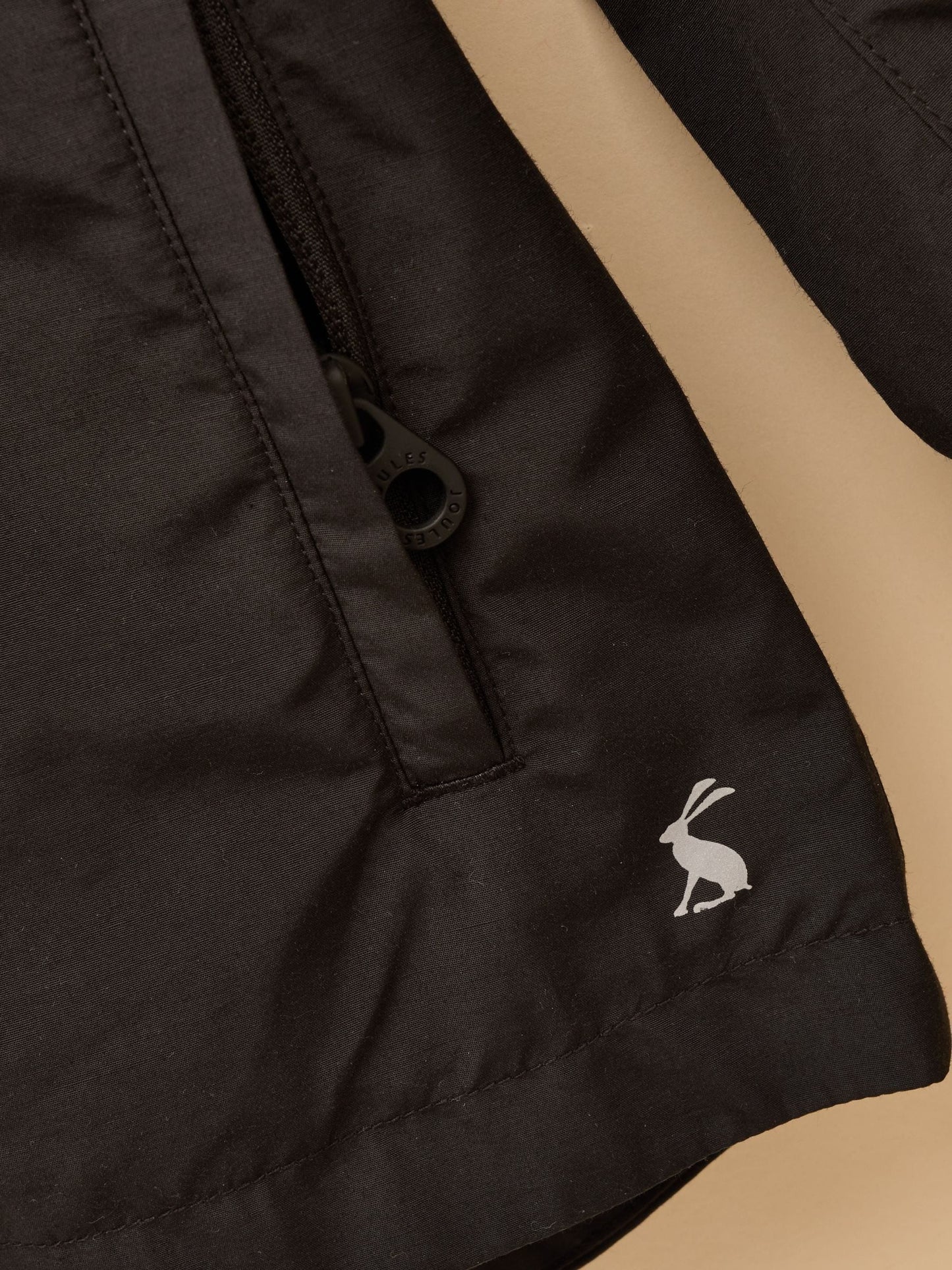 Joules Kids' Ayston Black Waterproof Fleece Lined Raincoat