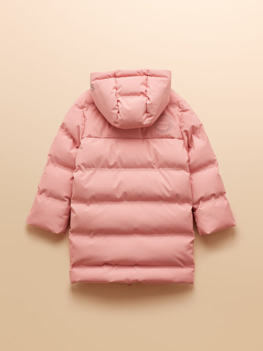 Joules Girls' Padwell Pink Waterproof Padded Coat