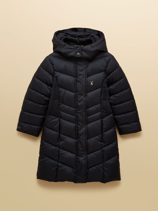 Joules Girls' Pembury Navy Blue Showerproof Padded Coat