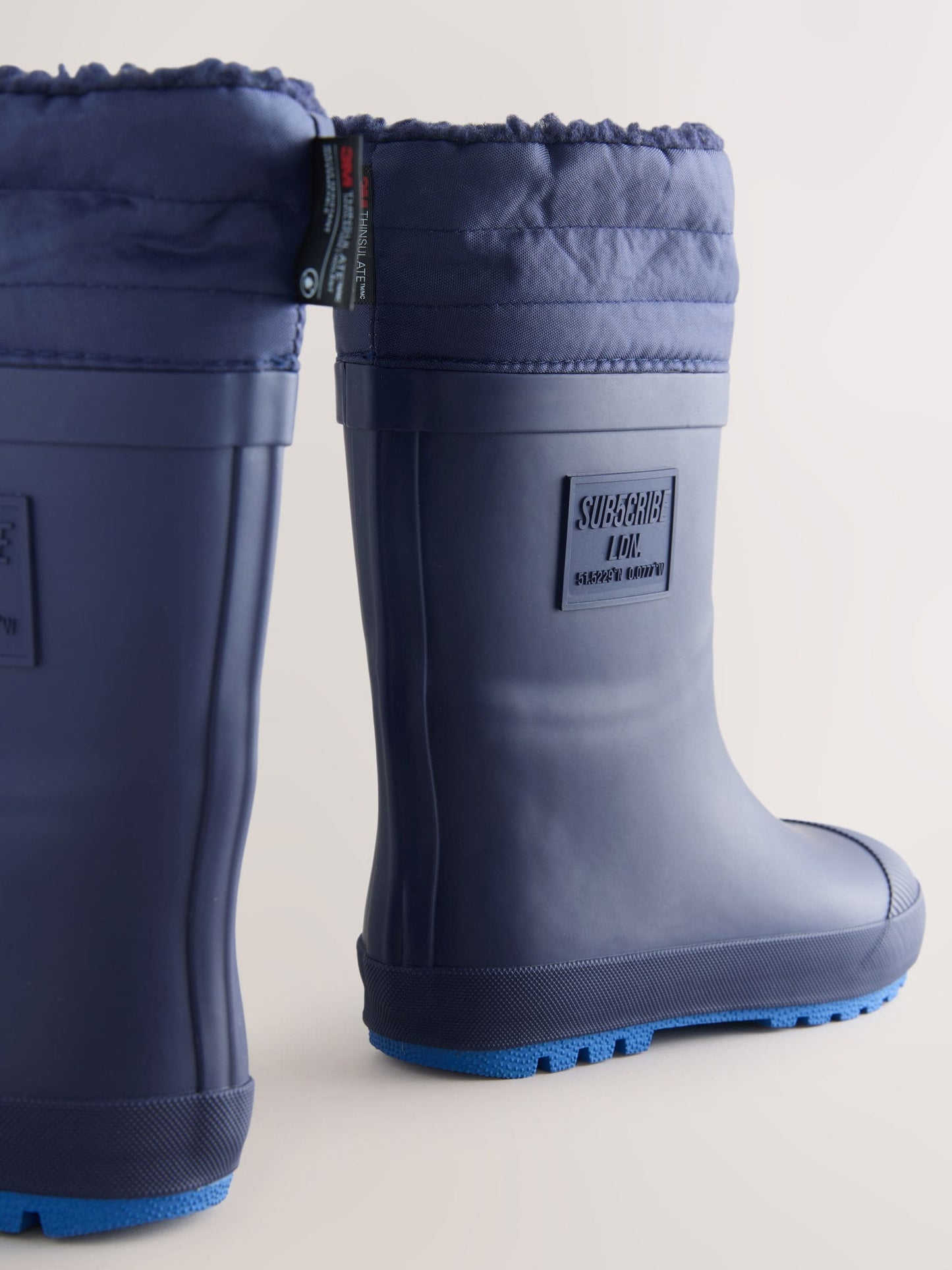 Lacivert Sıcak Astarlı Kıvrık Paçalı Yağmur Çizmesi