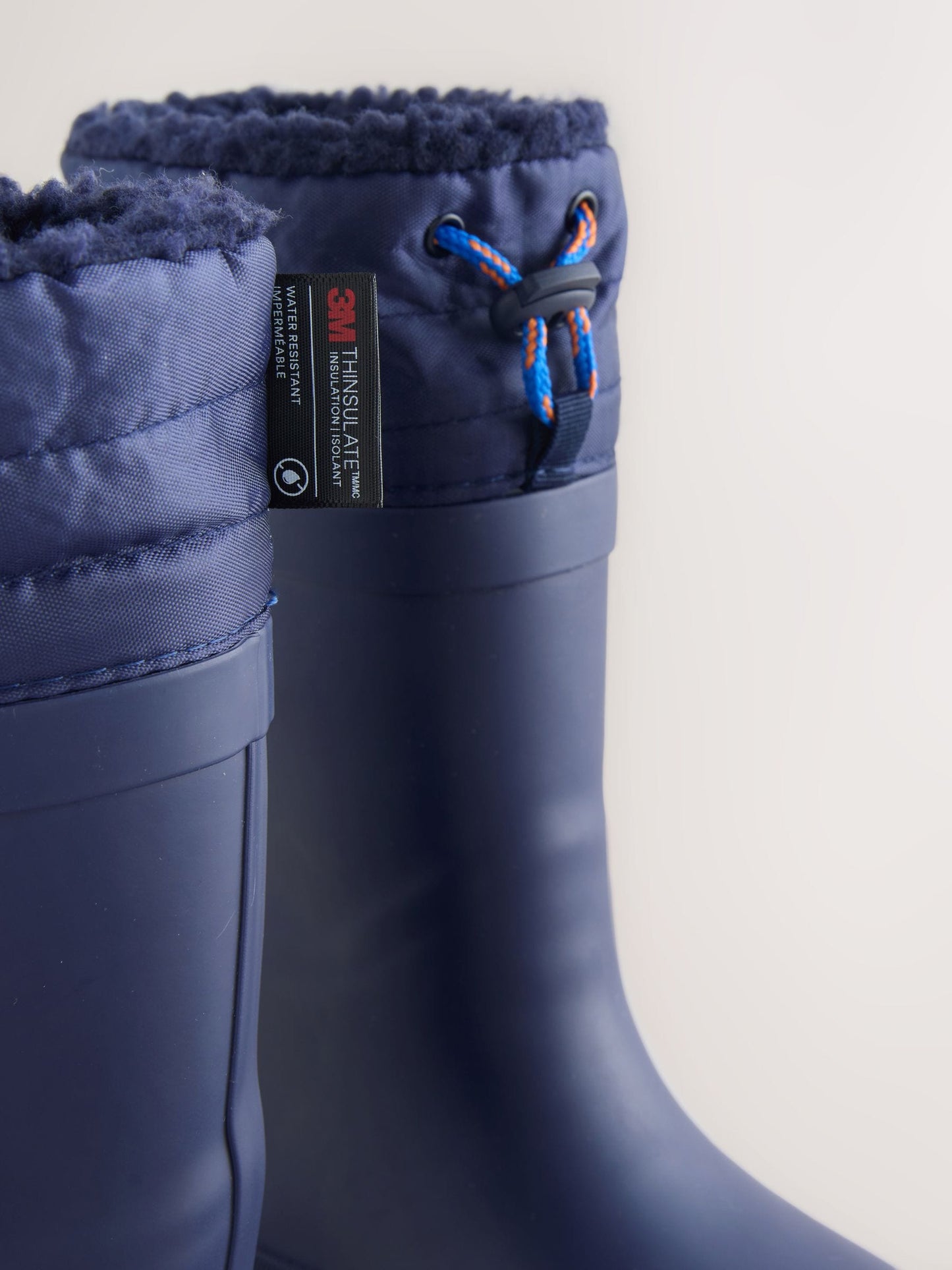 Lacivert Sıcak Astarlı Kıvrık Paçalı Yağmur Çizmesi