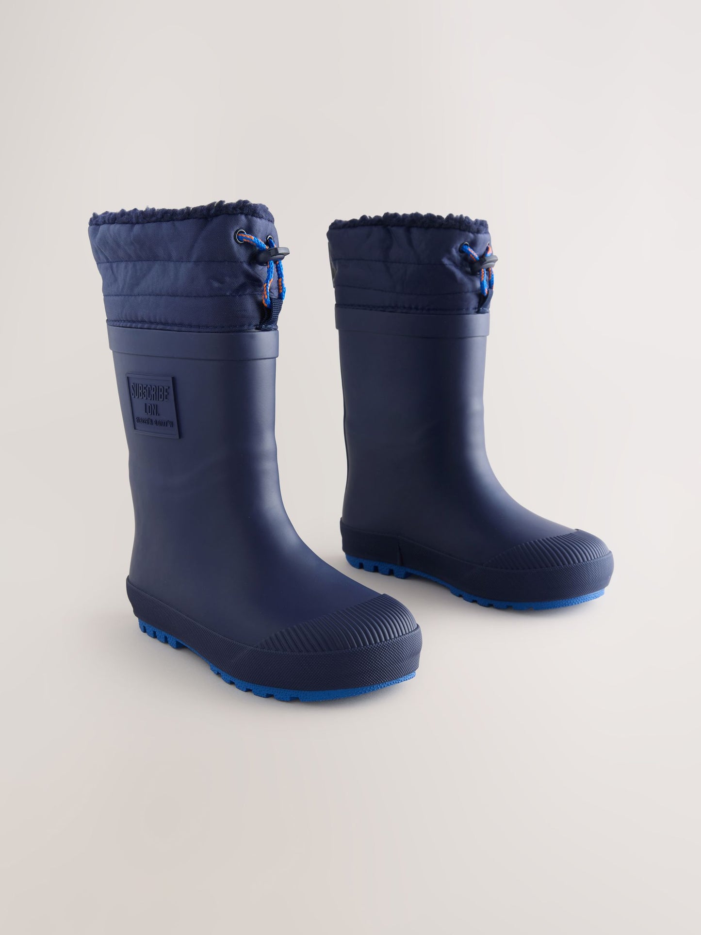 Lacivert Sıcak Astarlı Kıvrık Paçalı Yağmur Çizmesi