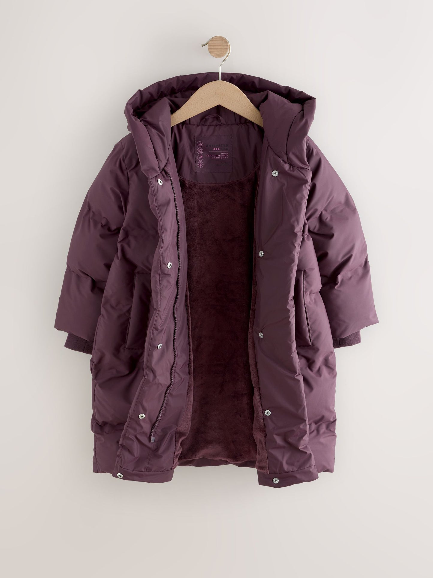 Bordo Kırmızı Polar Astarlı Kapitone Mont (3–16 Yaş)