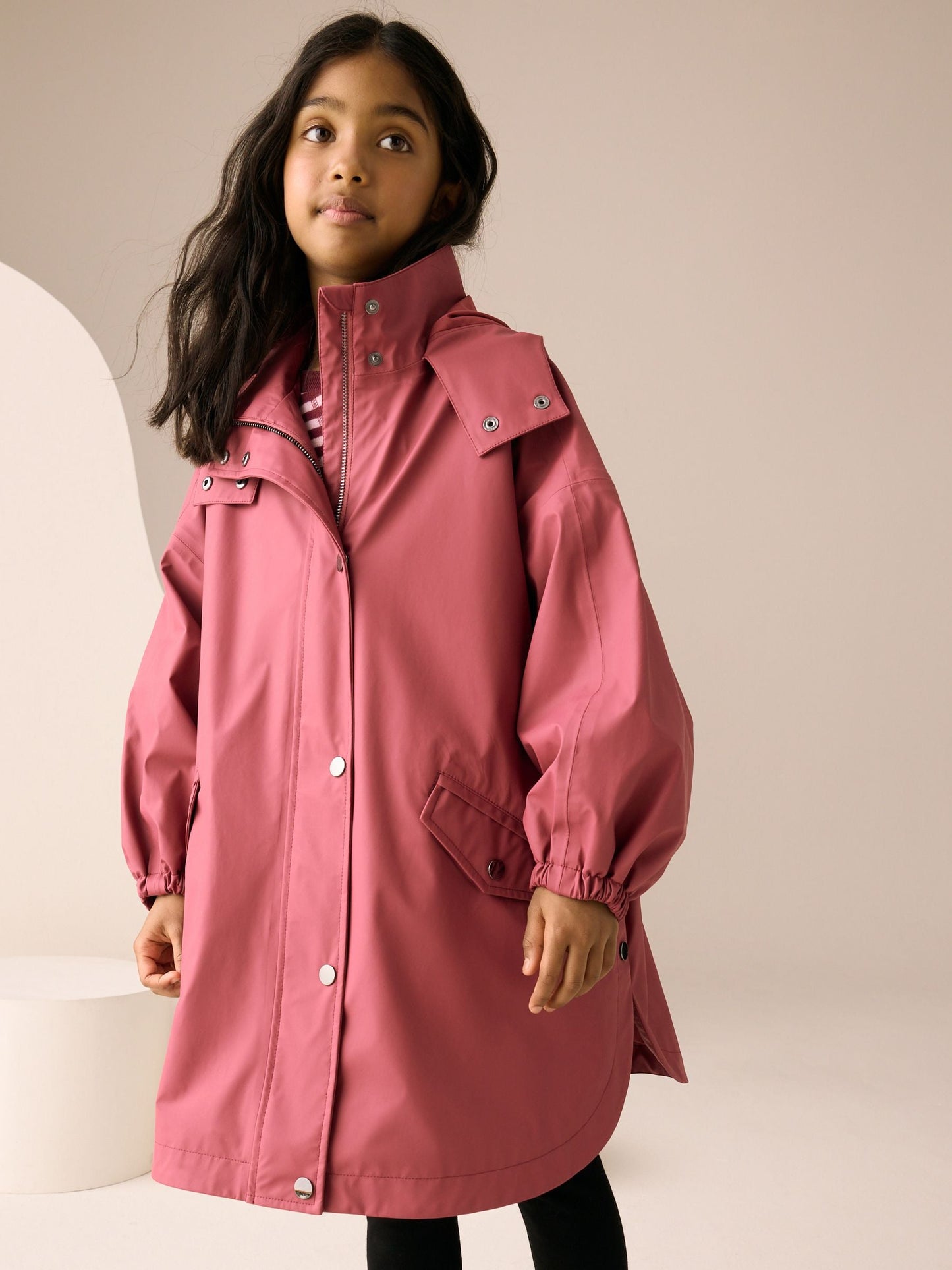 Berry Red Waterproof Raspberry Trench Coat (3-16yrs)