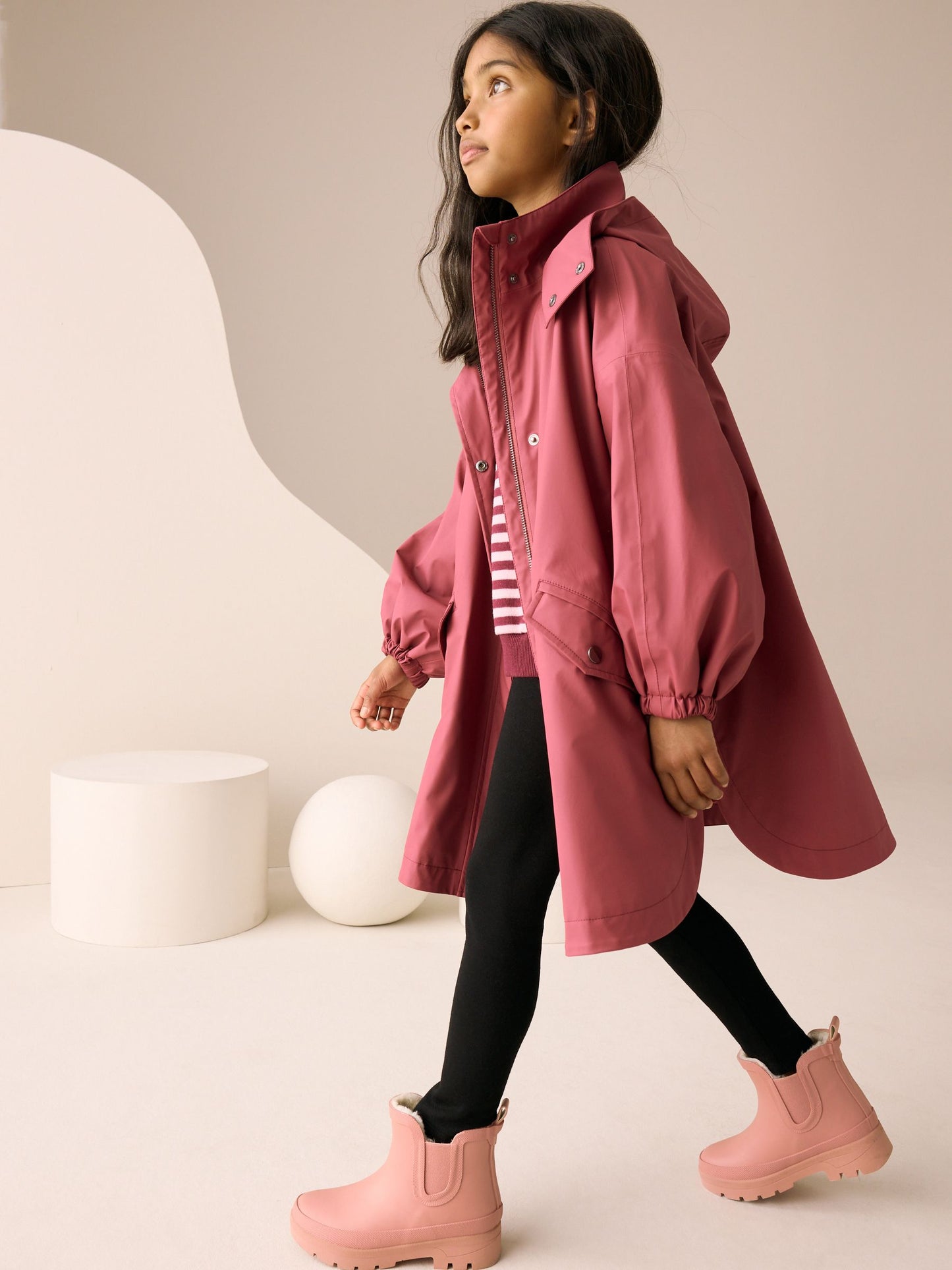 Berry Red Waterproof Raspberry Trench Coat (3-16yrs)