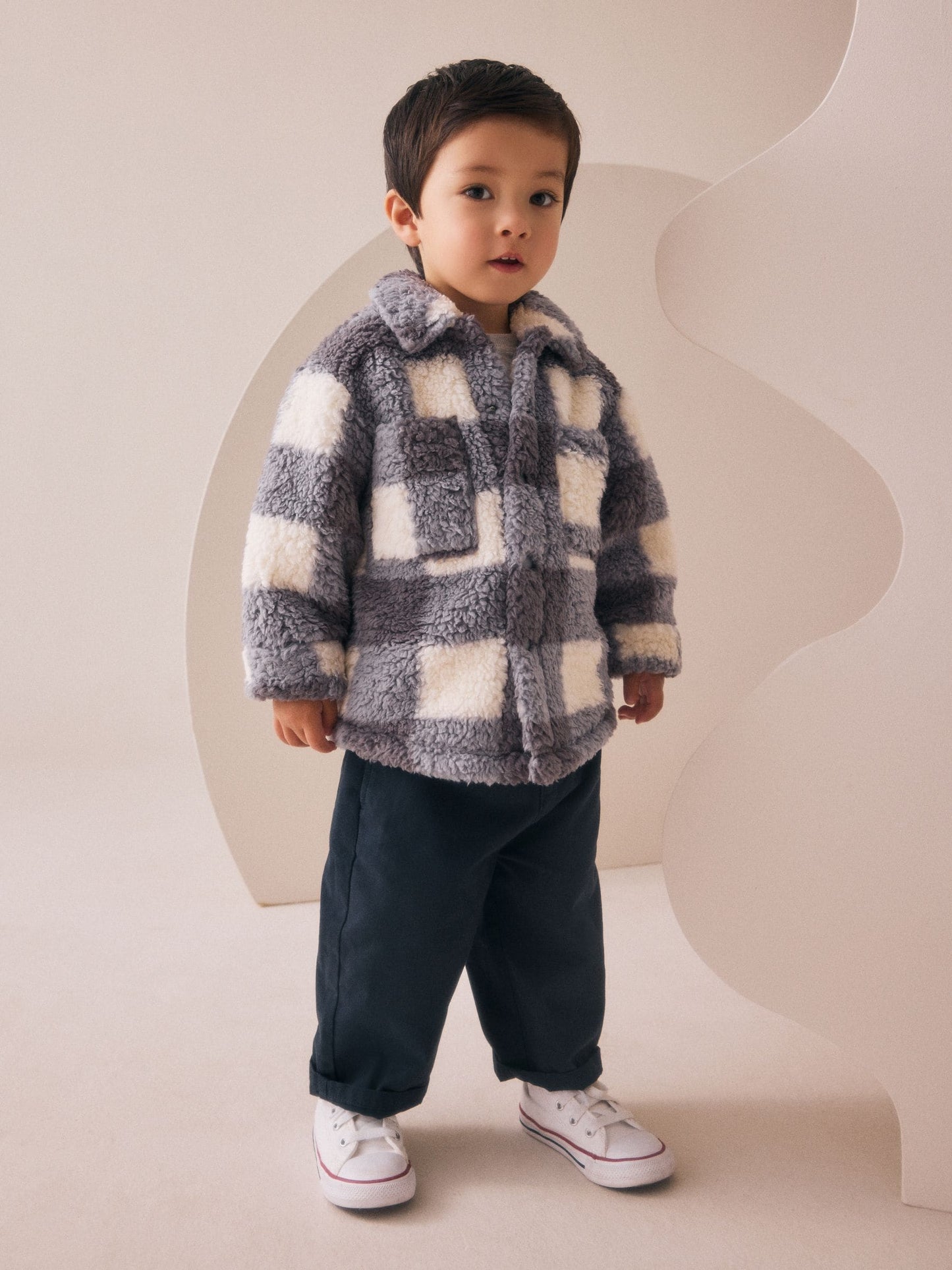 Gri Kareli Borg Polar Şaket (3 Ay – 7 Yaş)