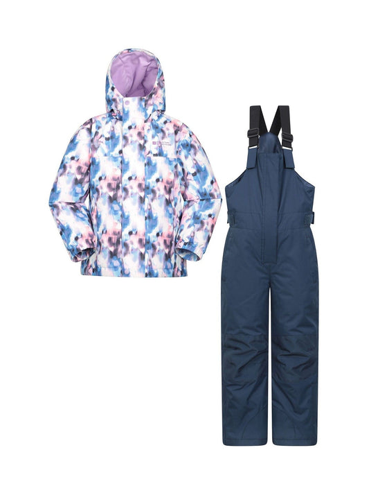 Mountain Warehouse Purple Polar Zone Kids Snow Jacket Jogges Set