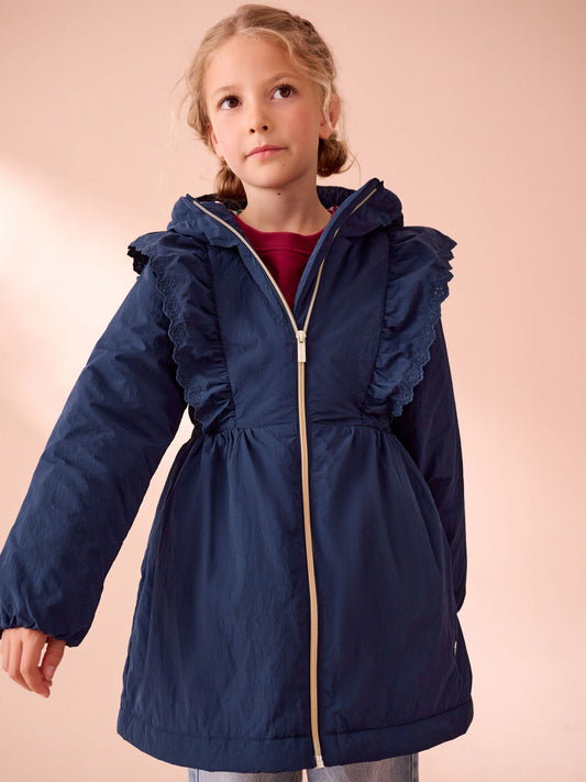 Laura Ashley Navy Frill Coat