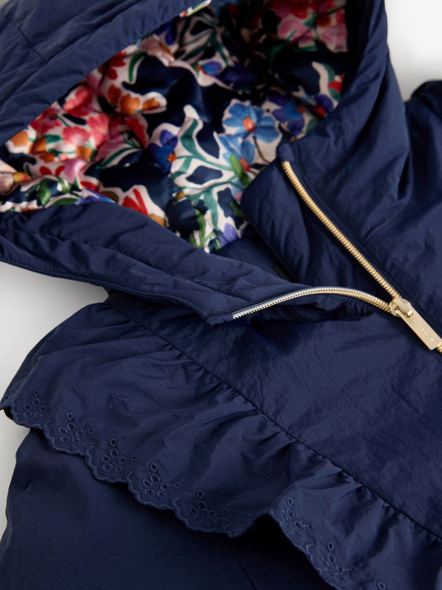 Laura Ashley Navy Frill Coat