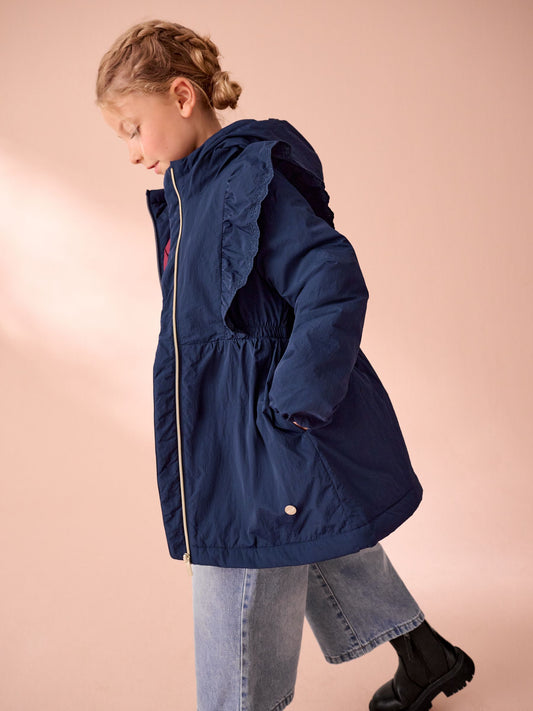 Laura Ashley Navy Frill Coat