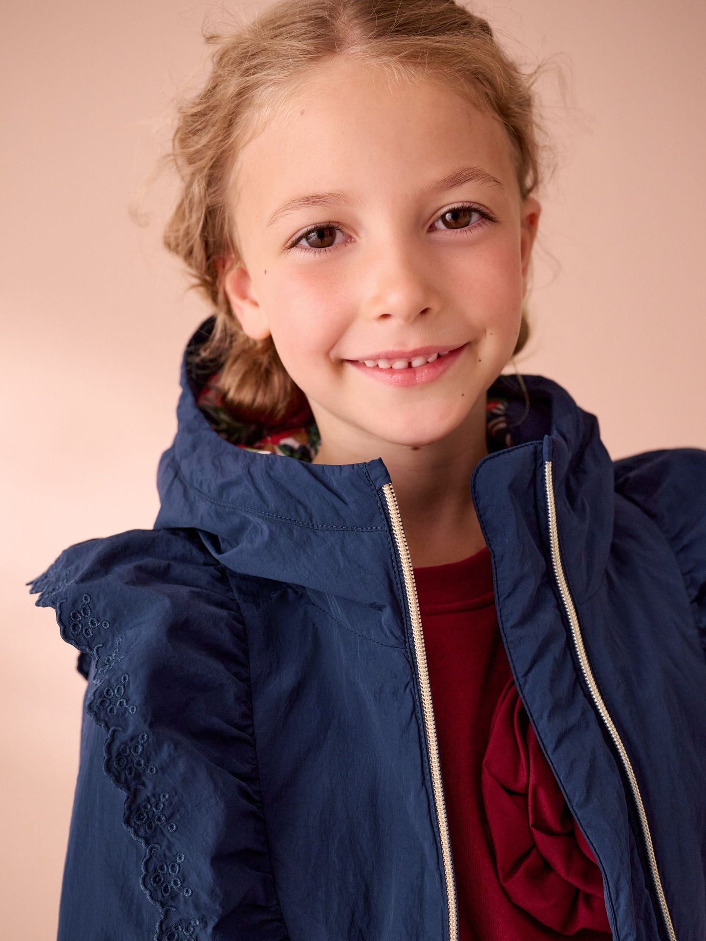 Laura Ashley Navy Frill Coat