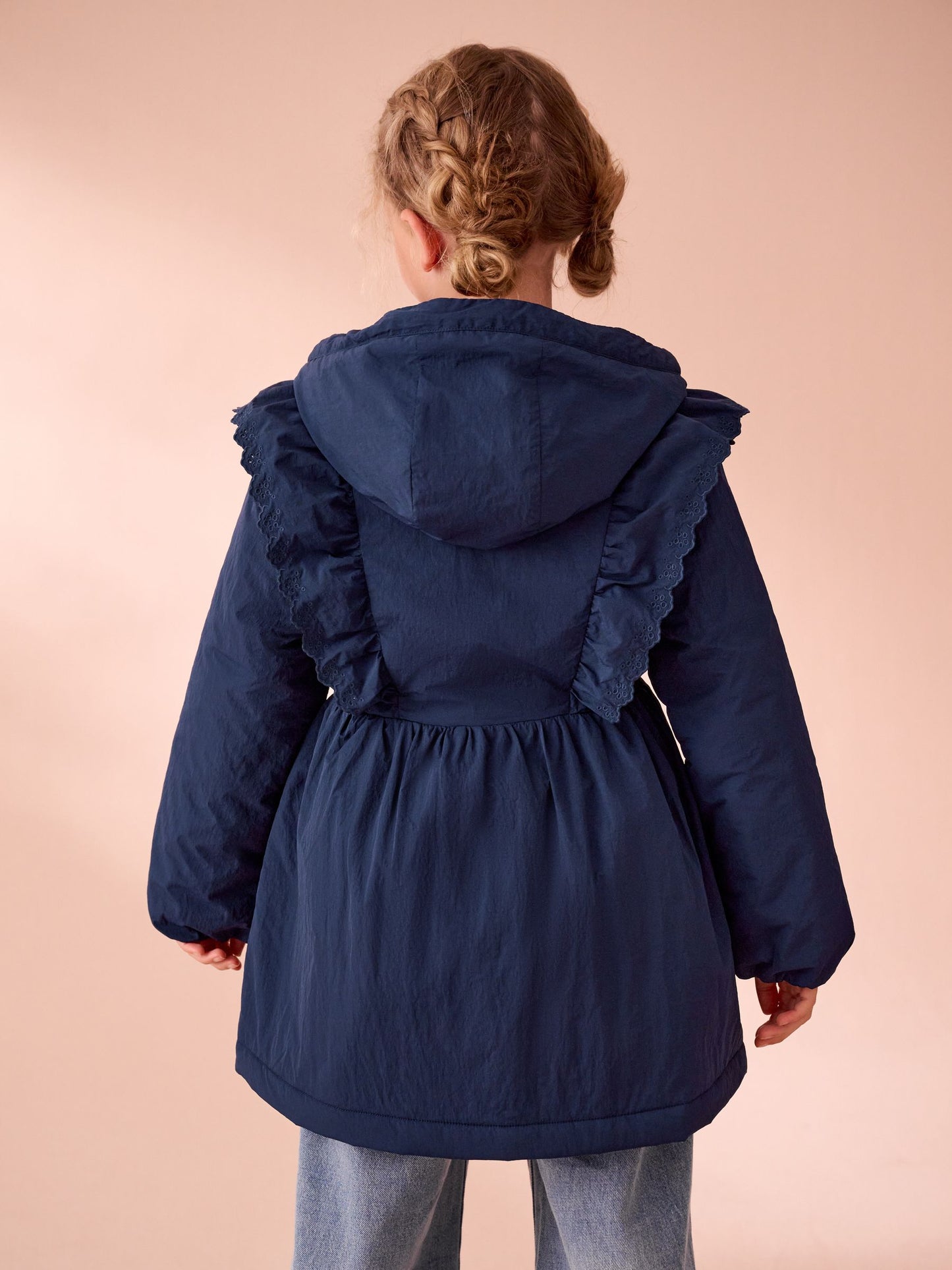 Laura Ashley Navy Frill Coat