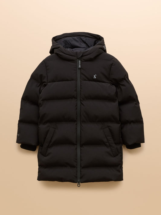 Joules Kids' Padwell Black Waterproof Padded Coat