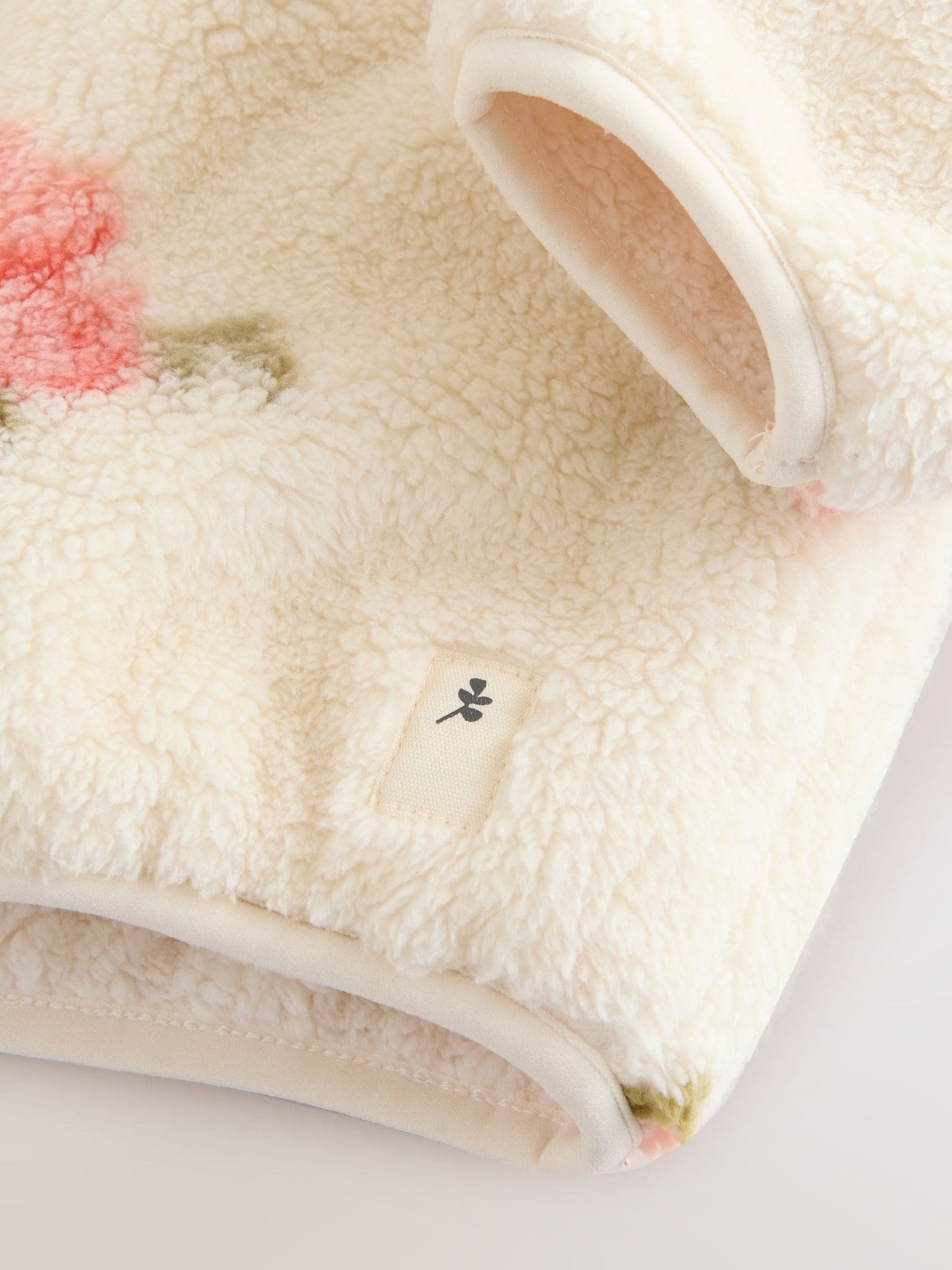 Krem Çiçek Desenli Fermuarlı Polar (3 Ay – 7 Yaş)