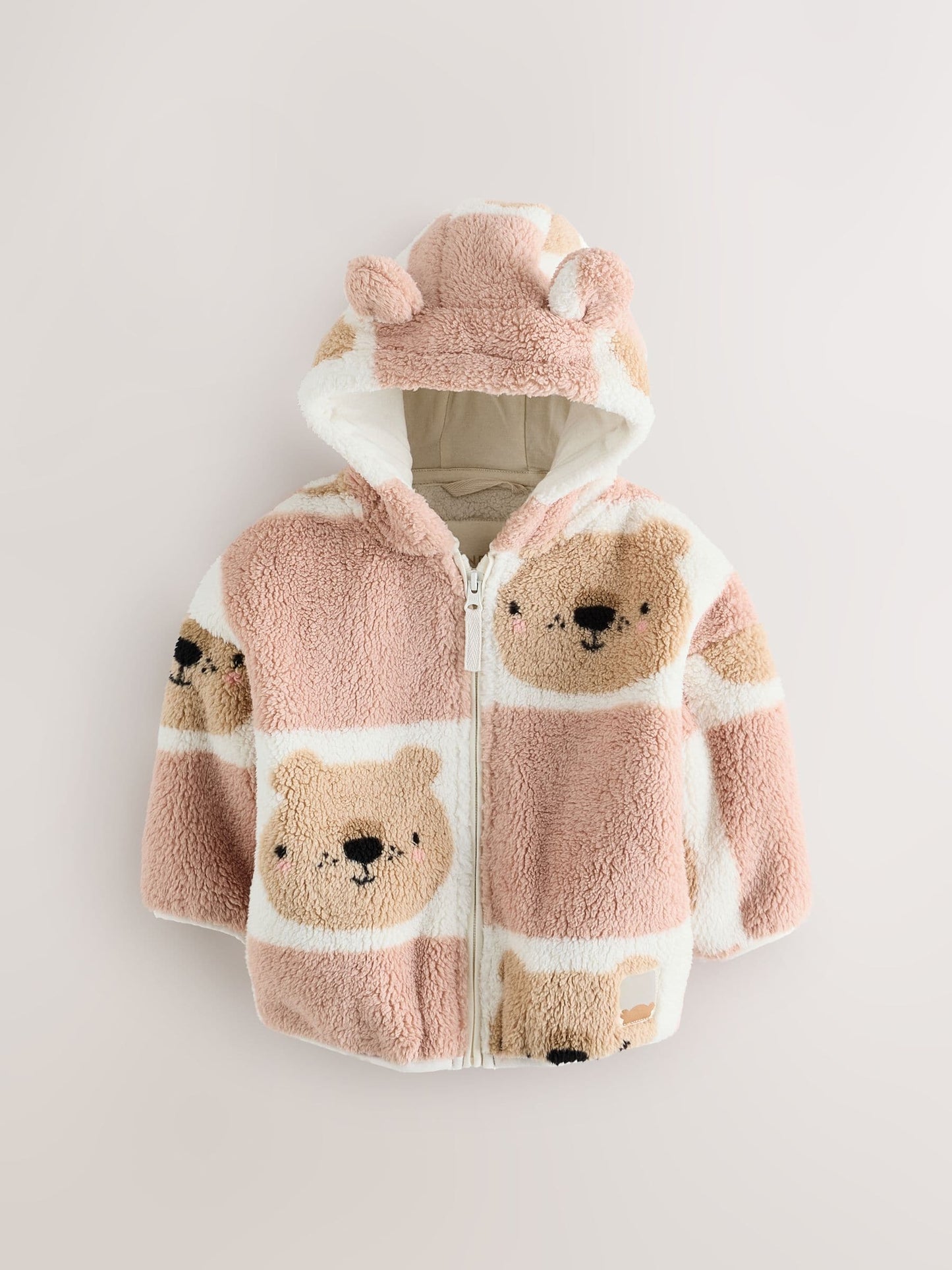 Kahverengi Ayıcık Desenli Fermuarlı Polar (3 Ay – 7 Yaş)