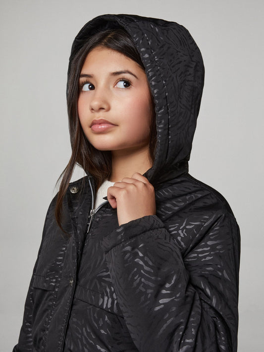 Lipsy Black Lightweight Padded Zebra Cagoule (4-16yrs)