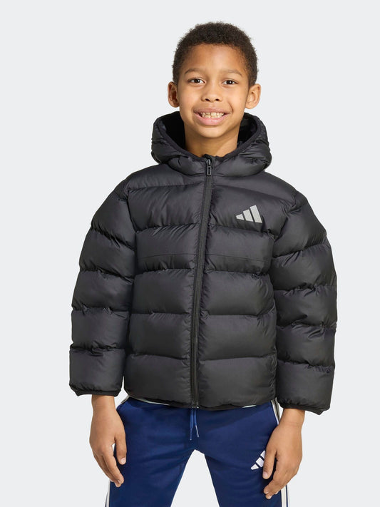 adidas Black Synthetic Down Little Kids Jacket