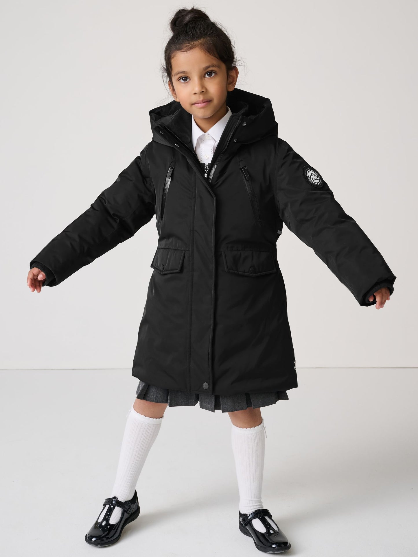 Clarks Black Waterproof Padded Tech Coat