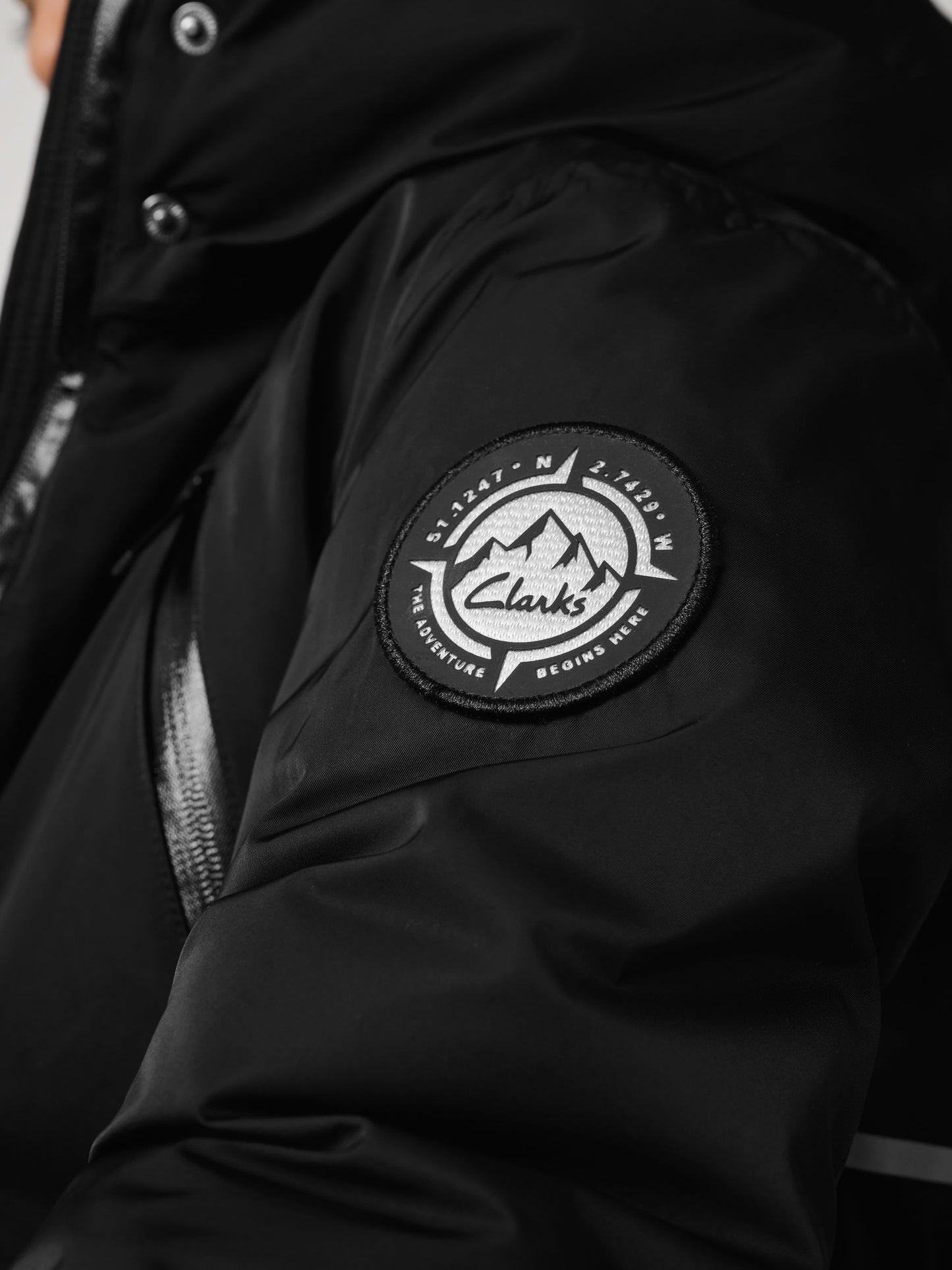 Clarks Black Waterproof Padded Tech Coat