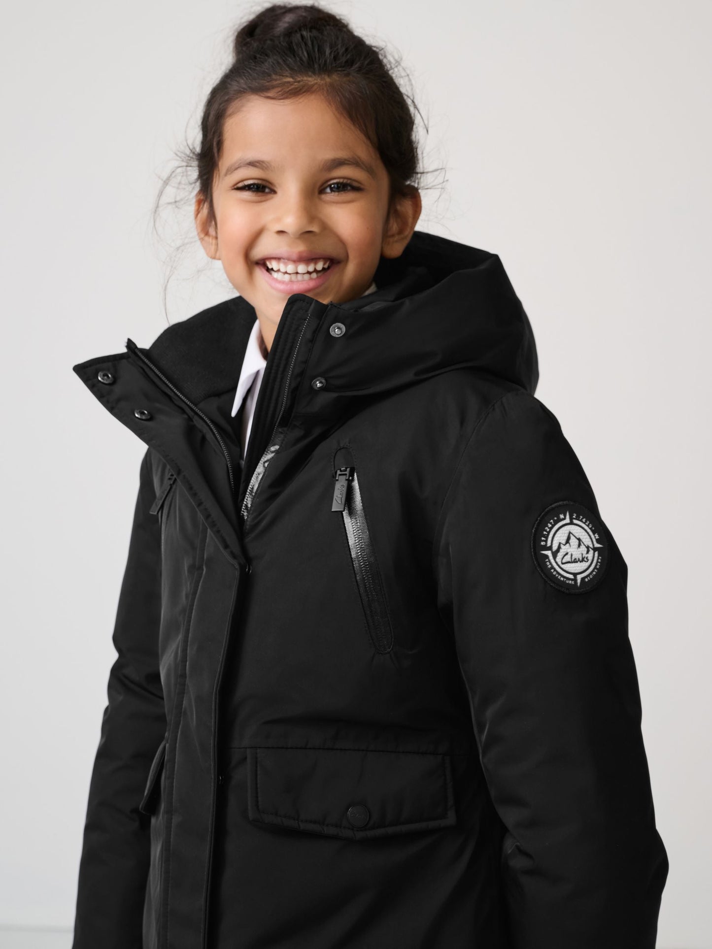 Clarks Black Waterproof Padded Tech Coat