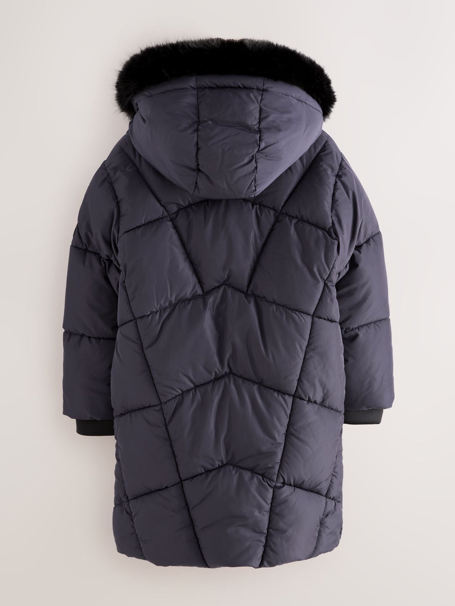 Clarks Navy Girls Shower Resistant Longline Padded Coat