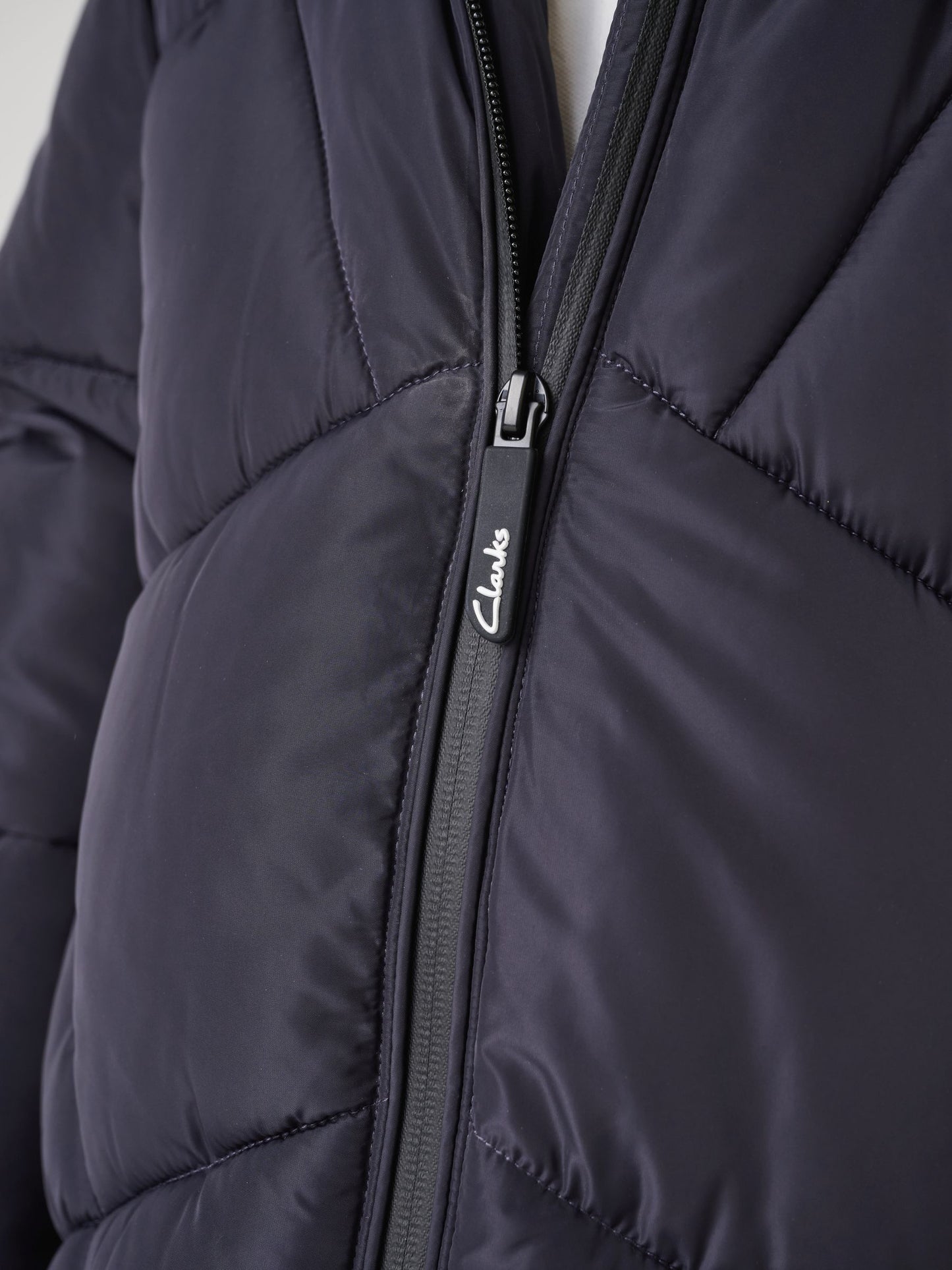 Clarks Navy Girls Shower Resistant Longline Padded Coat