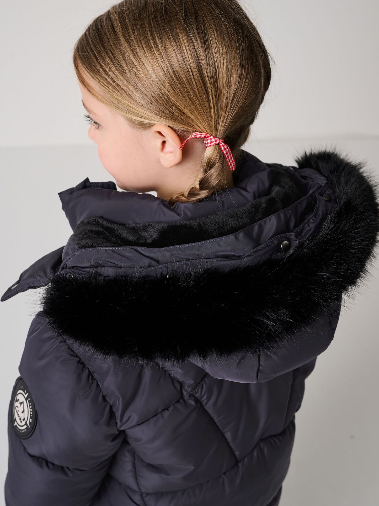 Clarks Navy Girls Shower Resistant Longline Padded Coat