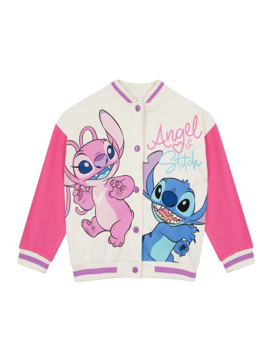 Character Pink 100% Cotton Disney Lilo And Stitch Varsity Jacket