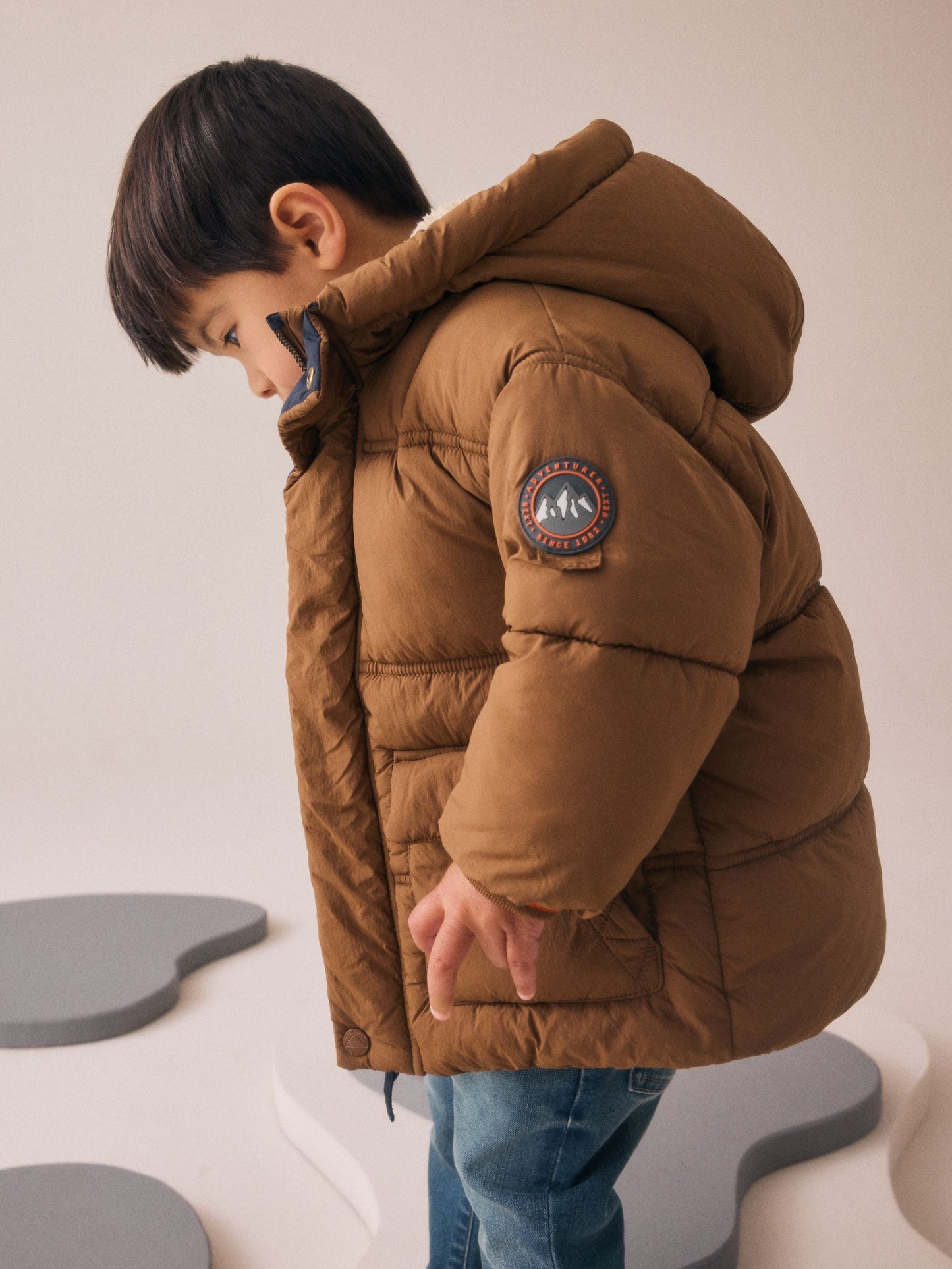 Kahverengi Borg Astarlı Dolgulu Mont (3 Ay – 7 Yaş)