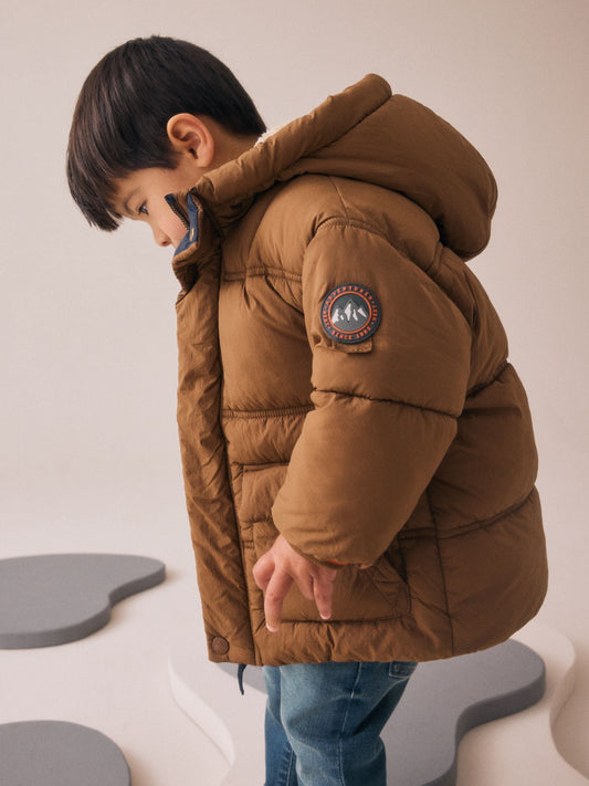 Kahverengi Borg Astarlı Dolgulu Mont (3 Ay – 7 Yaş)