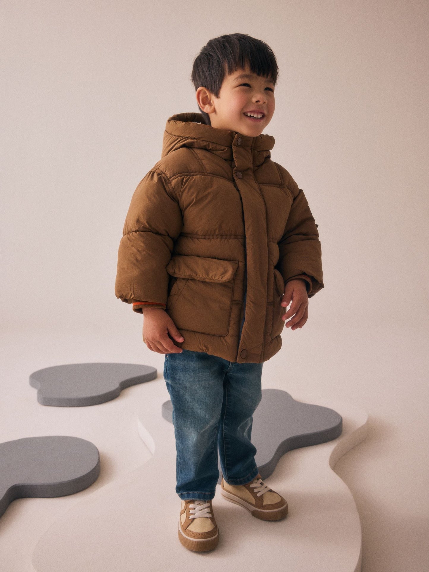 Kahverengi Borg Astarlı Dolgulu Mont (3 Ay – 7 Yaş)