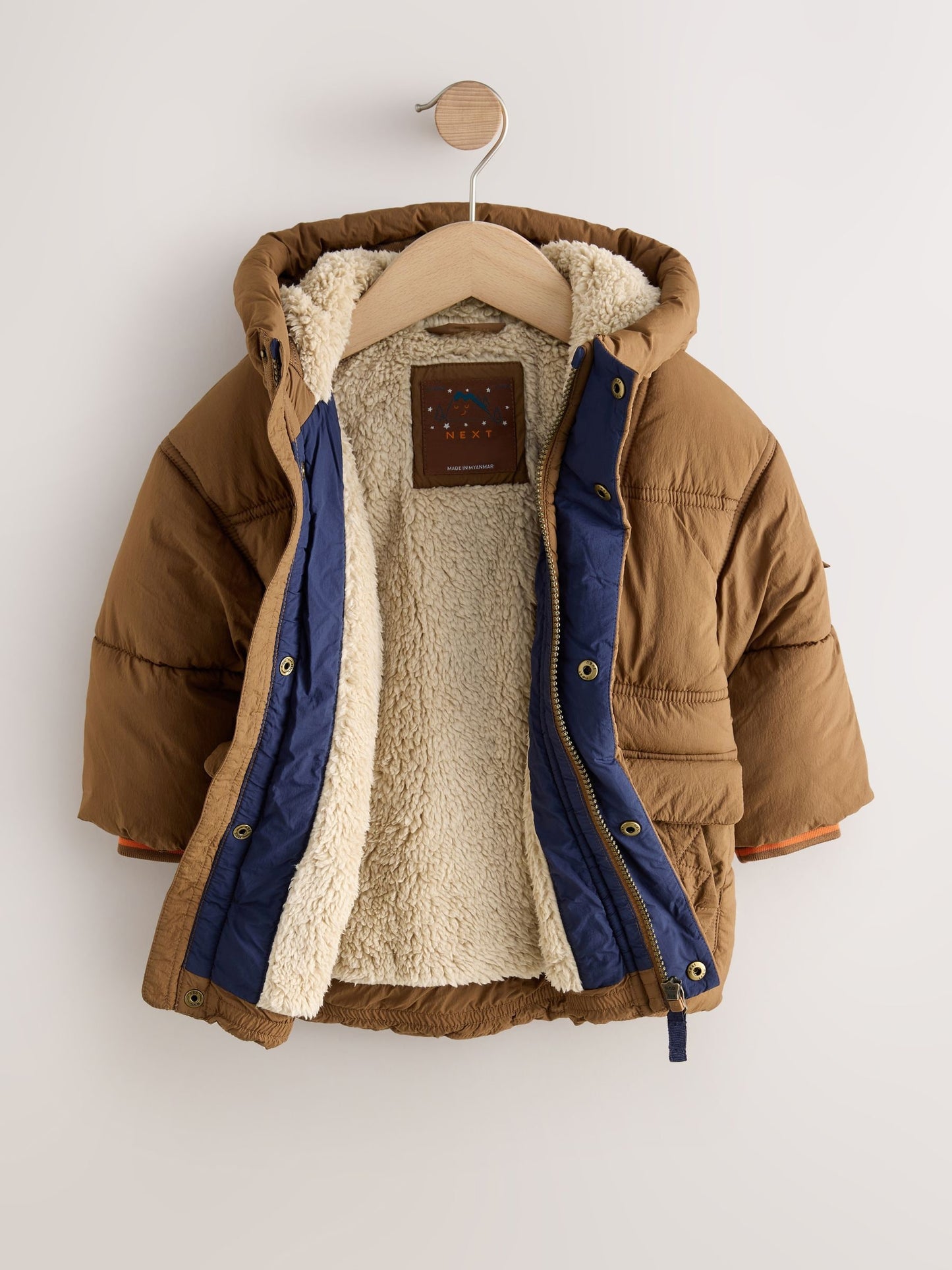 Kahverengi Borg Astarlı Dolgulu Mont (3 Ay – 7 Yaş)