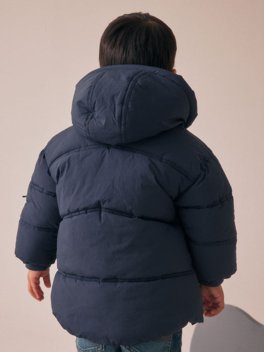 Lacivert Kırmızı Borg Astarlı Dolgulu Mont (3 Ay – 7 Yaş)