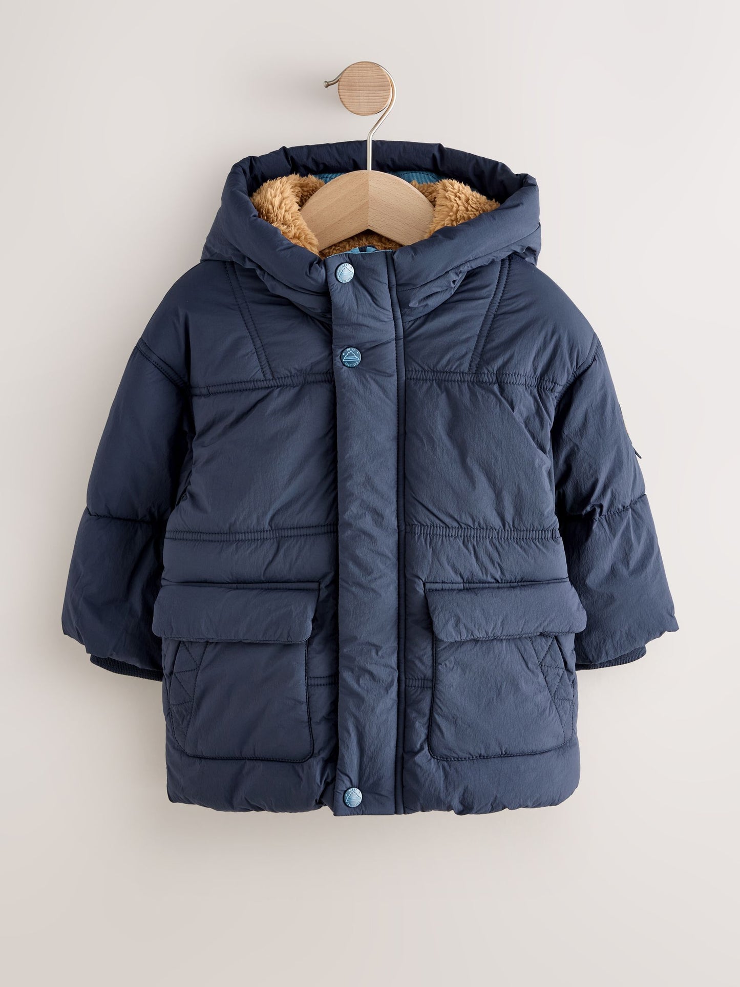 Lacivert Kırmızı Borg Astarlı Dolgulu Mont (3 Ay – 7 Yaş)