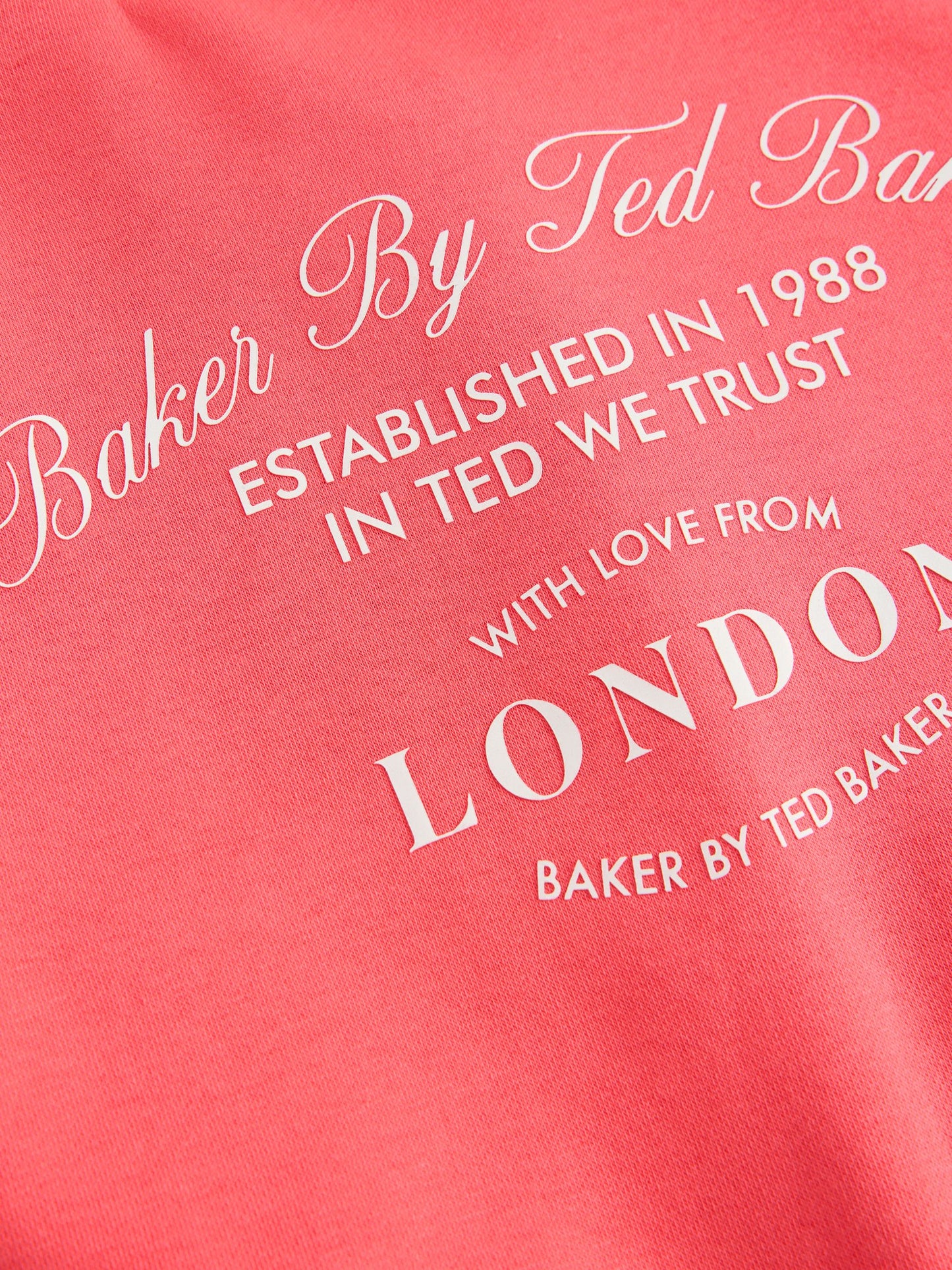 Baker by Ted Baker Coral Pink Varsity Back Print Bomber Jacket