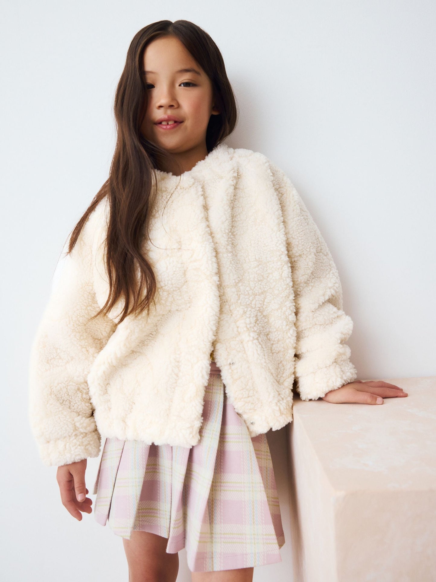 Cream Sunflower Borg Jacket (3-16yrs)