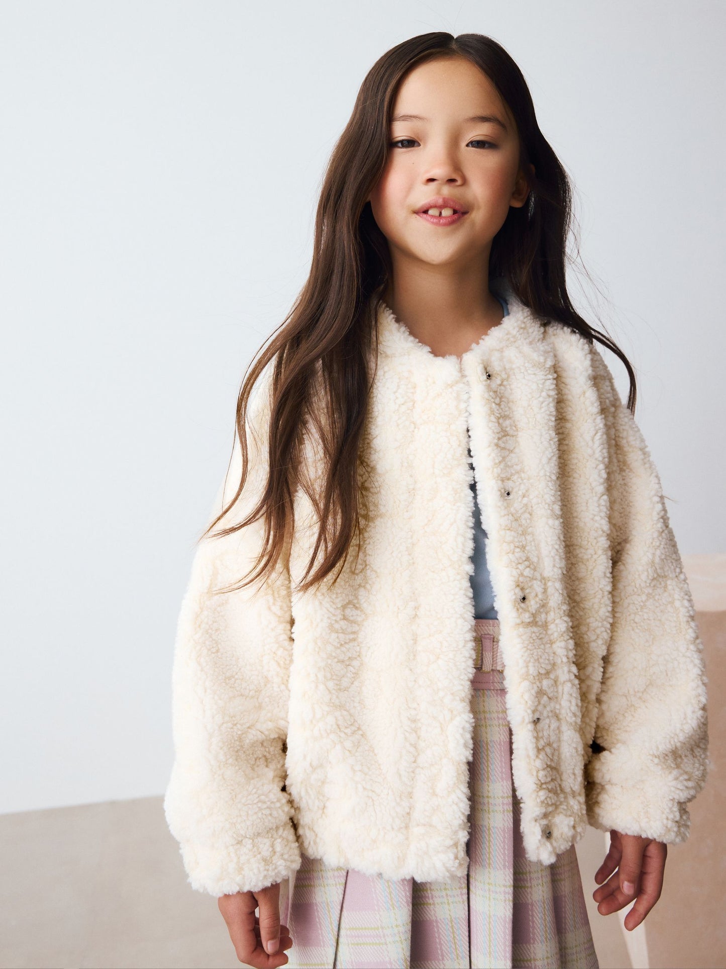 Cream Sunflower Borg Jacket (3-16yrs)