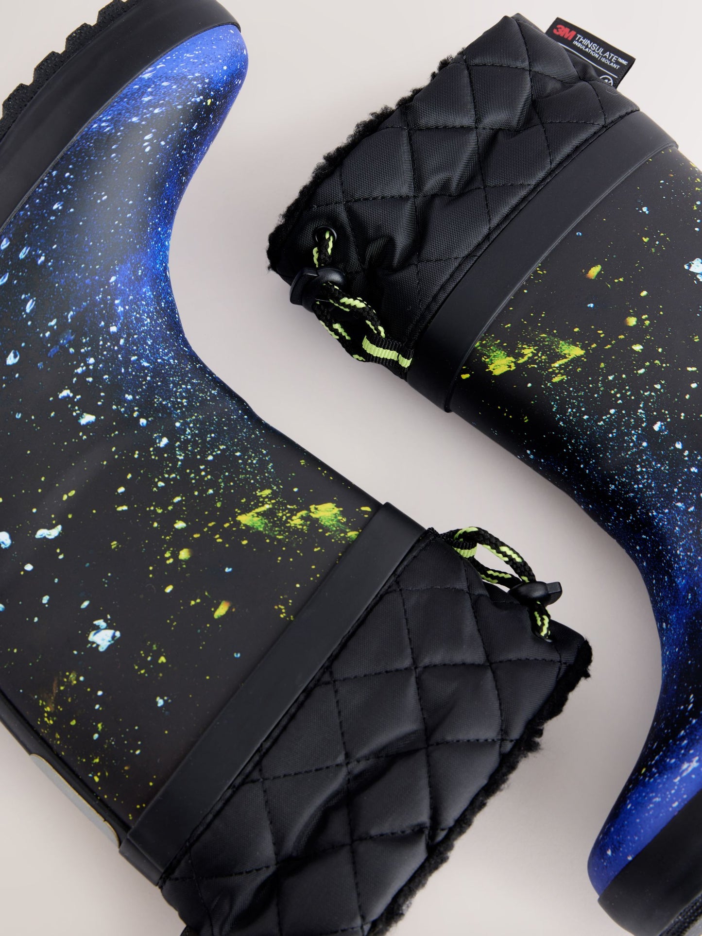 Mavi Galaksi Sıcak Astarlı Kıvrık Paçalı Yağmur Çizmesi