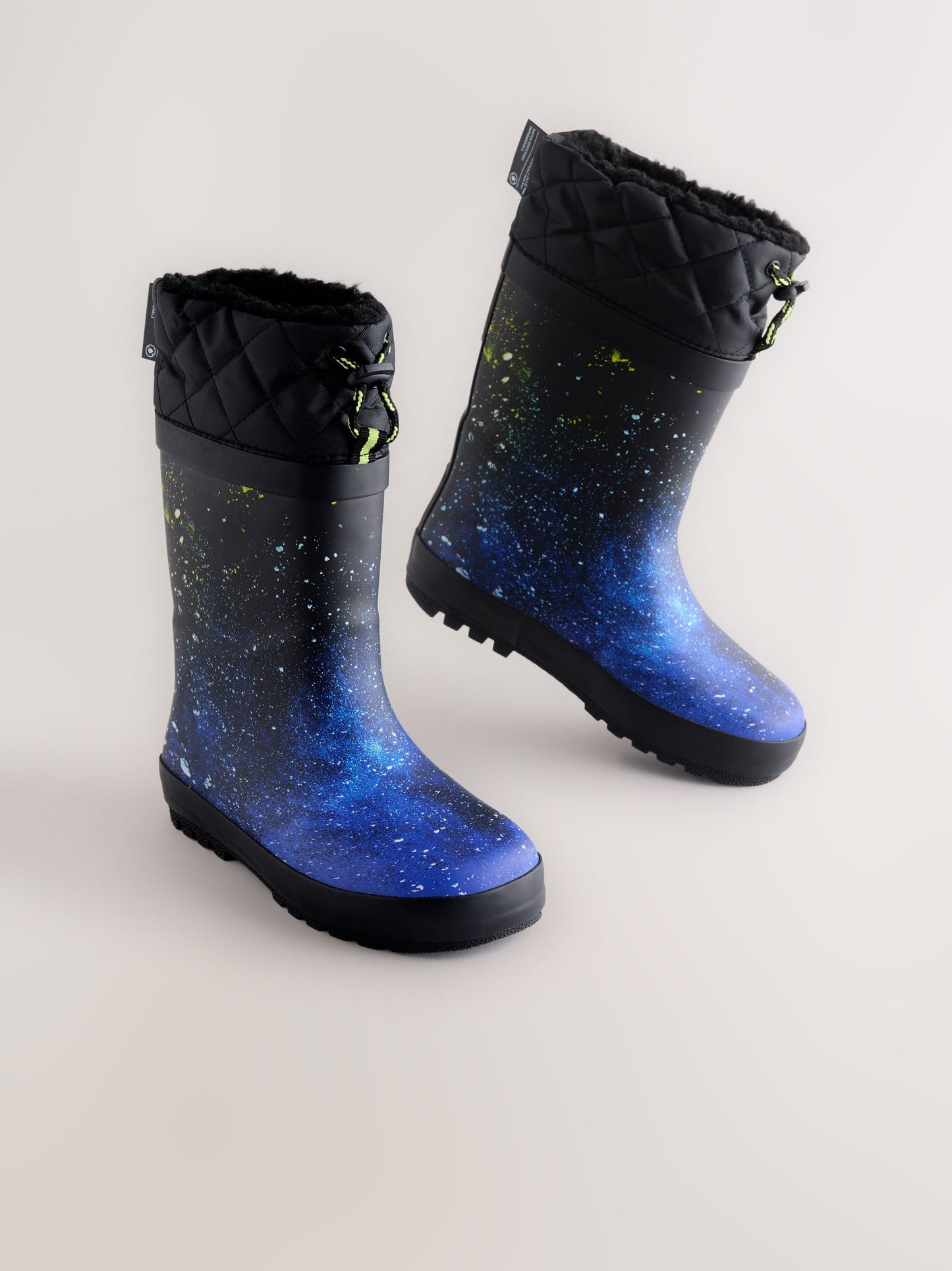 Mavi Galaksi Sıcak Astarlı Kıvrık Paçalı Yağmur Çizmesi