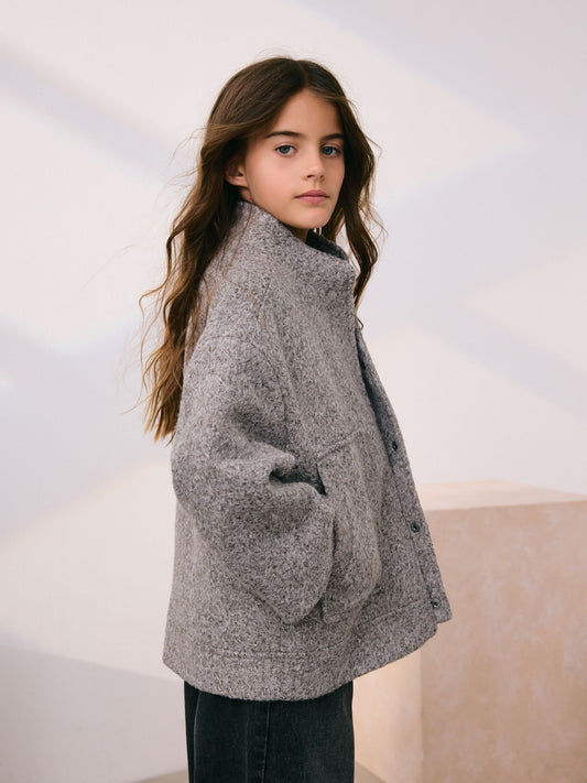 Grey Short Bomber Jacket (3-16yrs)