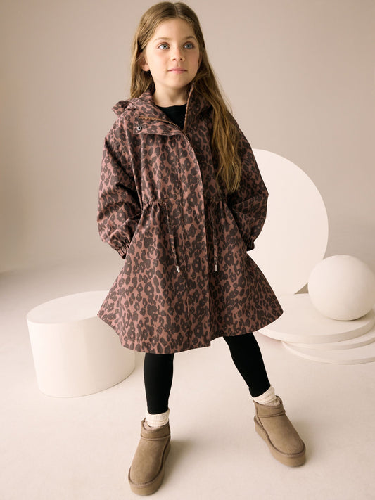 Animal Print Waterproof Skirted Cagoule Jacket (3-16yrs)