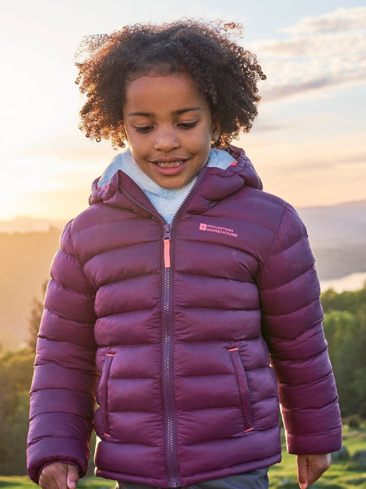 Mountain Warehouse Dark Pink Seasons II Kids Water-Resistant Padded Jacket
