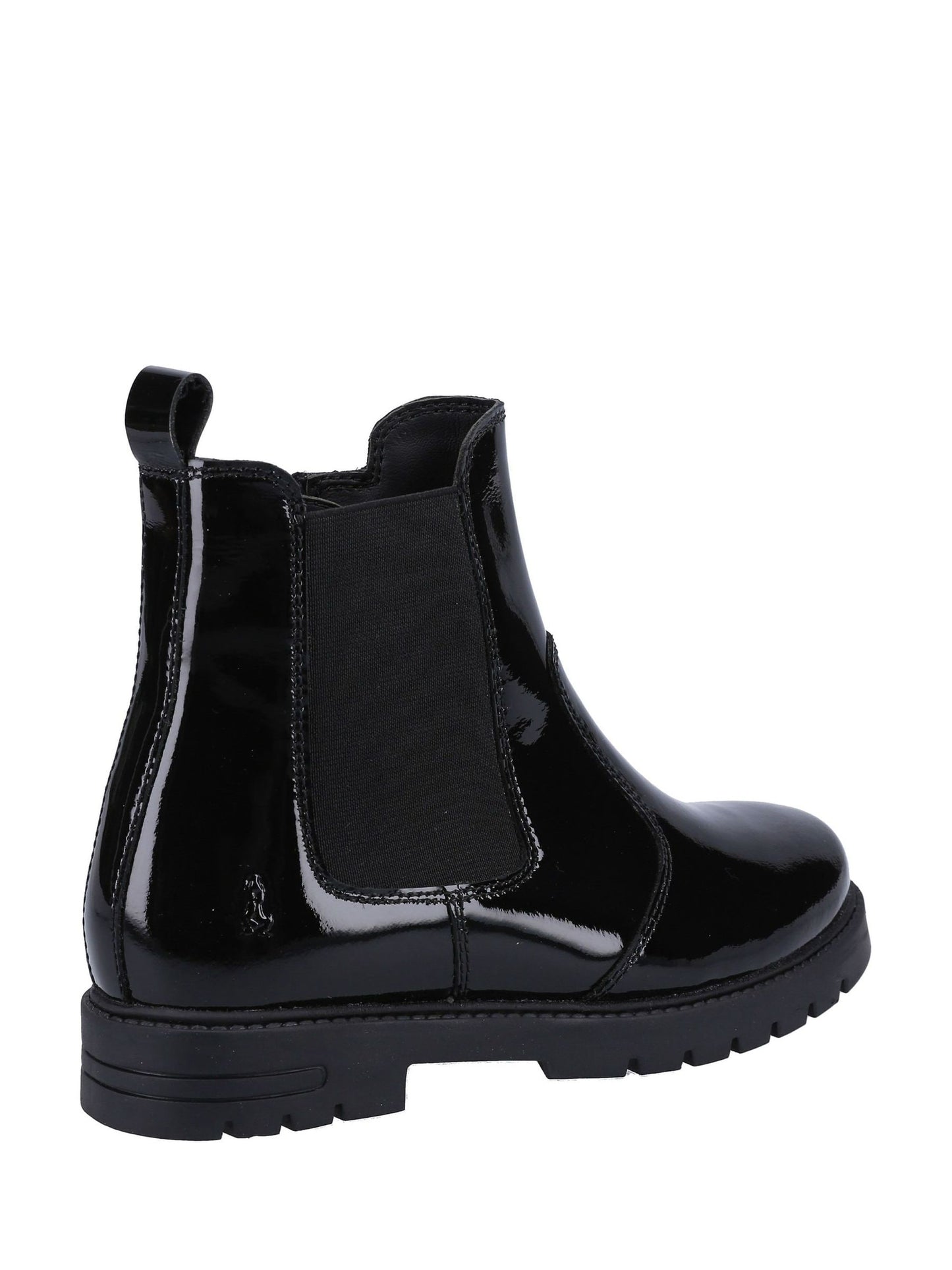 Hush Puppies Black Patent Laura Junior Chelsea Boots
