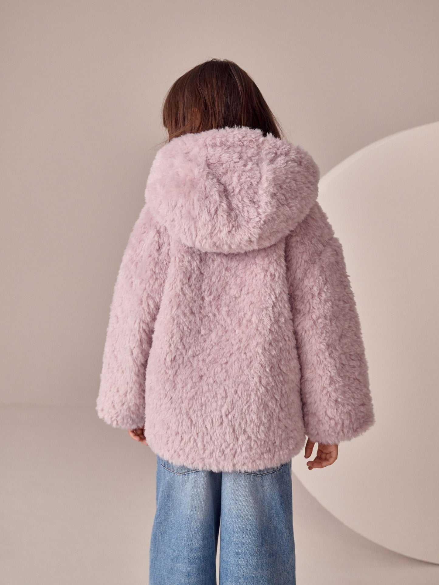 Pink Borg Duffle Coat (3-16yrs)