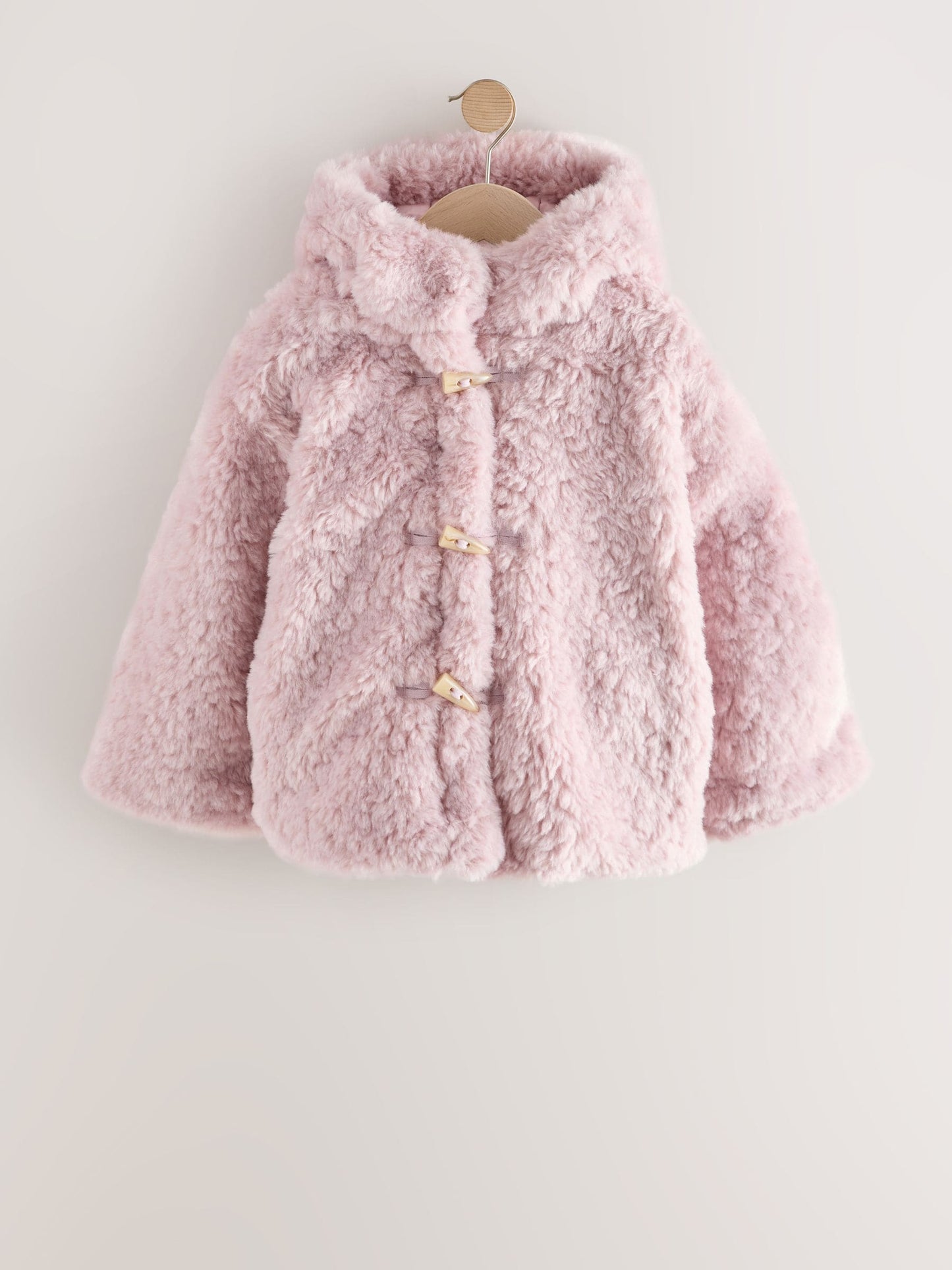 Pink Borg Duffle Coat (3-16yrs)