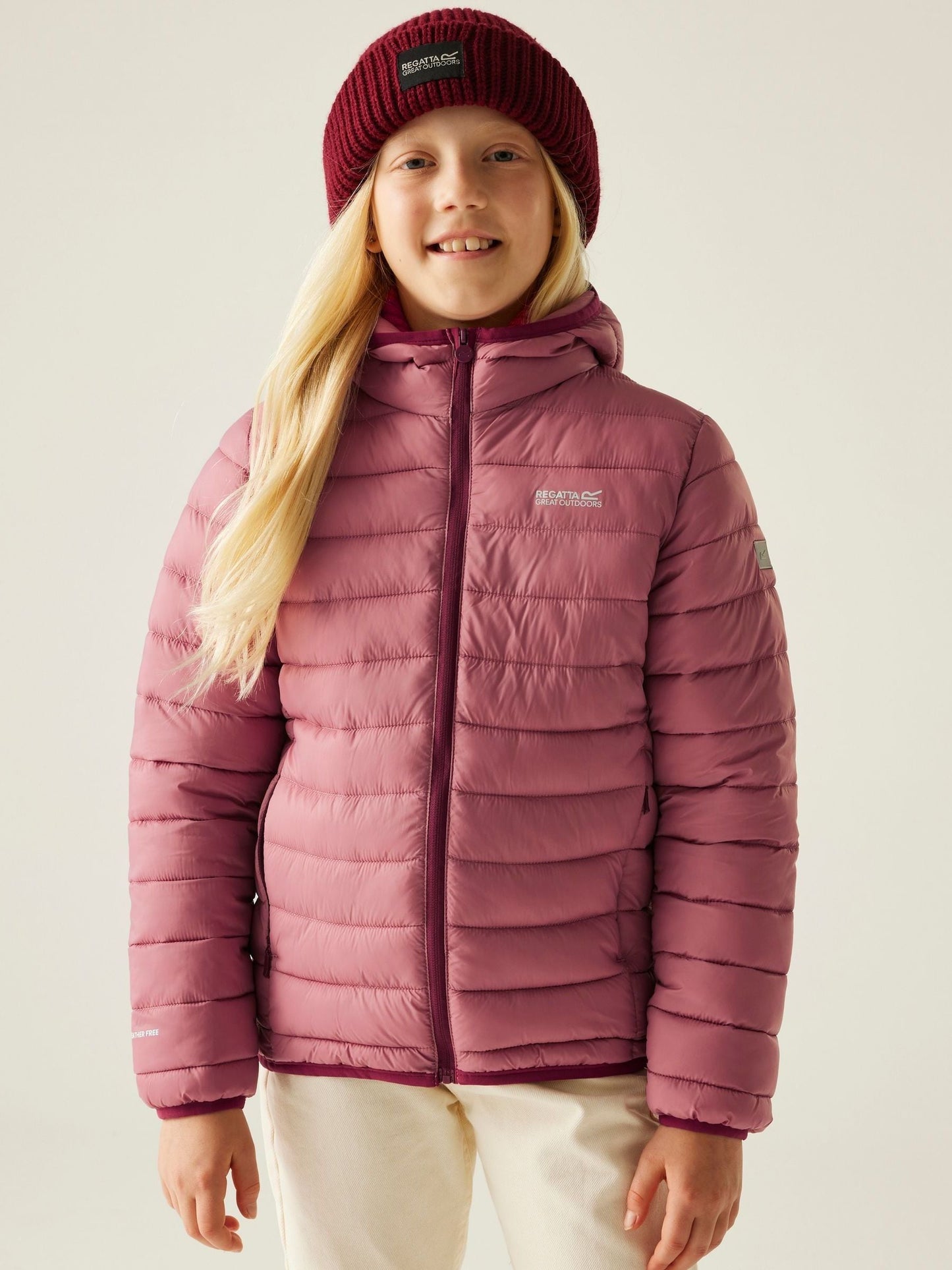 Regatta Pink Junior Hooded Marizion Midweight Water Repellent Jacket