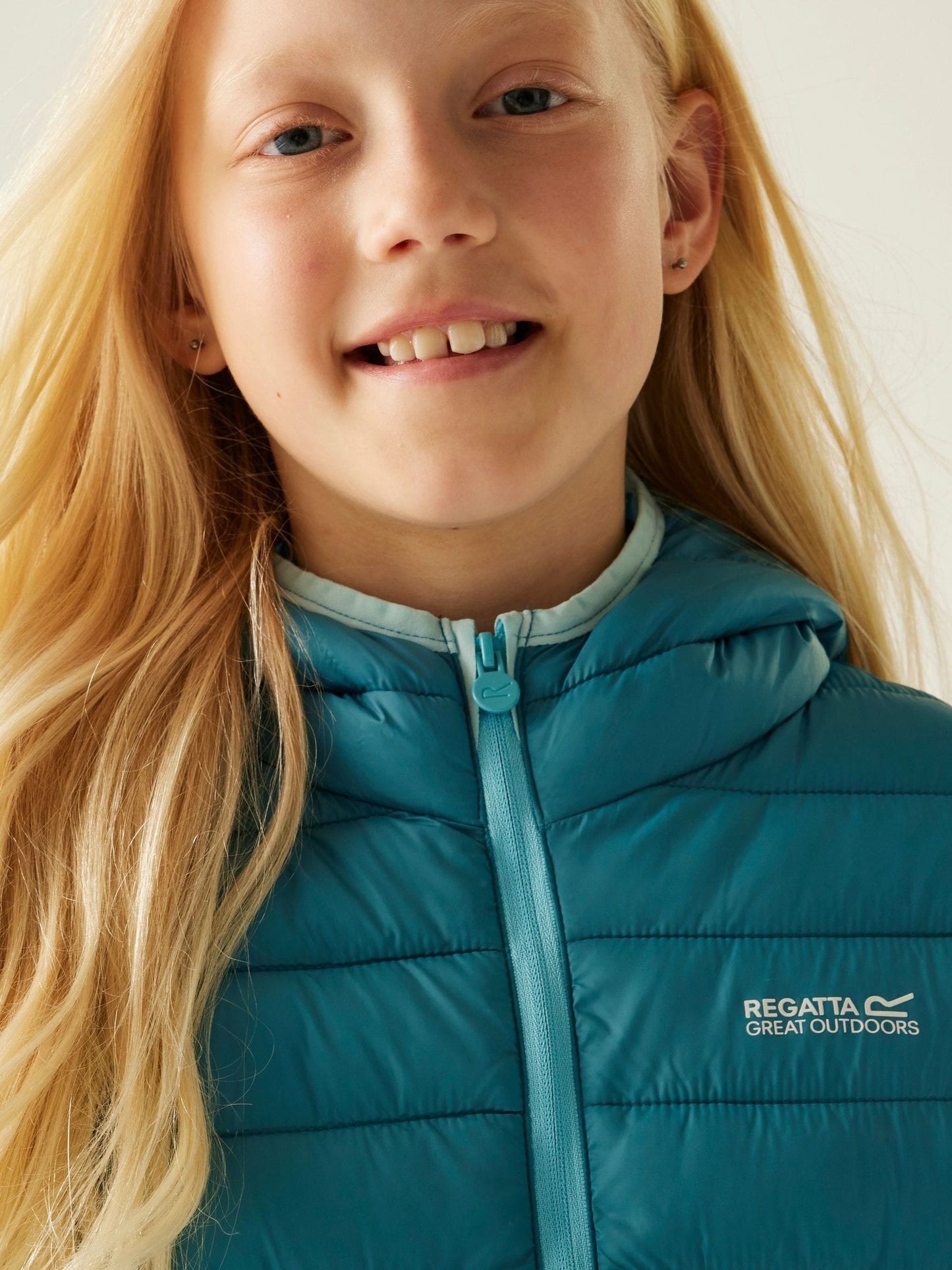 Regatta Teal Blue Junior Hooded Marizion Midweight Water Repellent Jacket