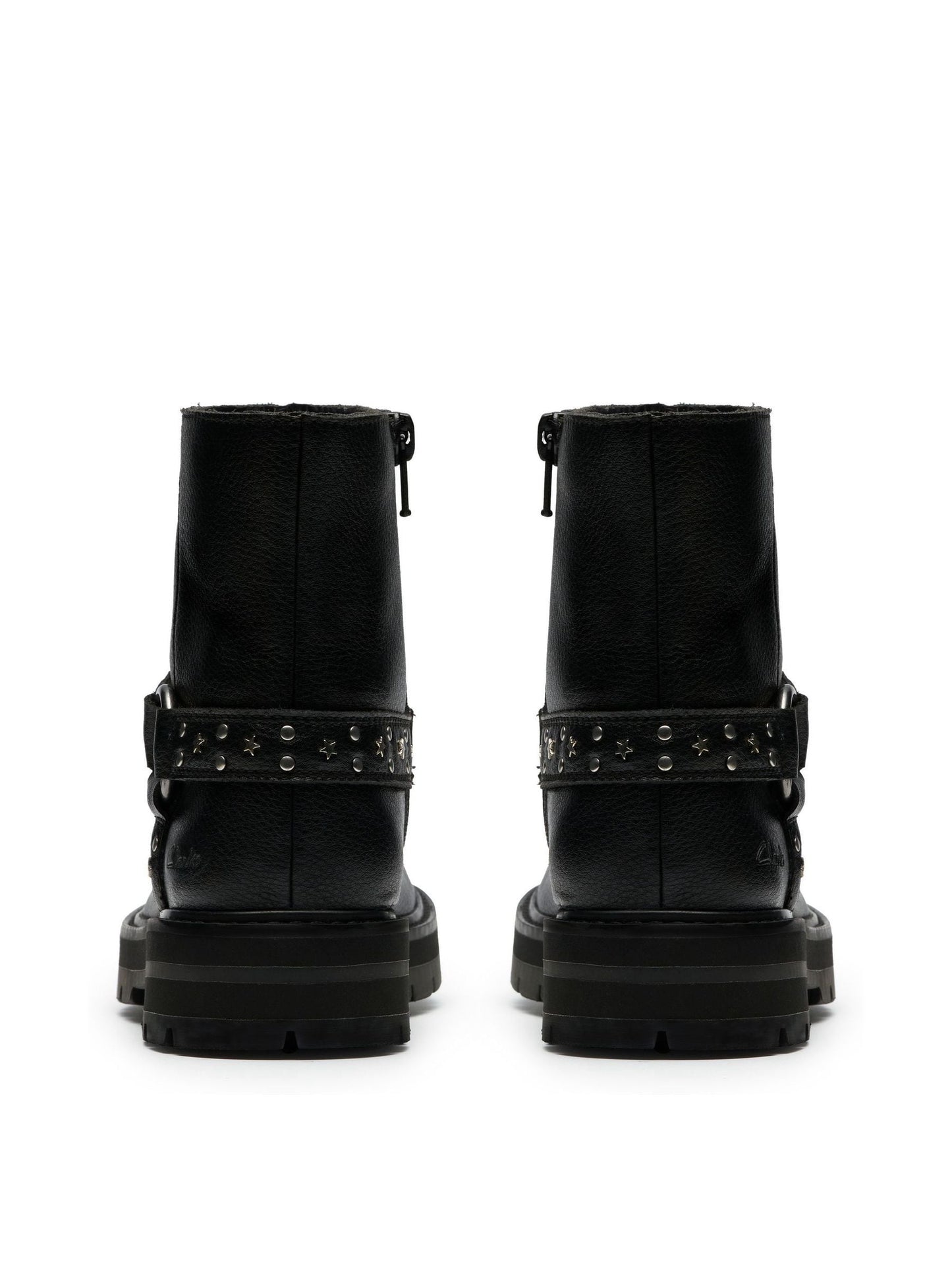 Clarks Black Standard Fit (F) Older Girls Trend Look BT 1 Prague Buckle Boots