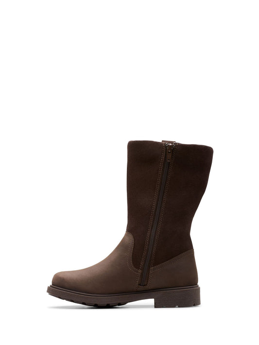 Clarks Brown Astrol Zip Shoes