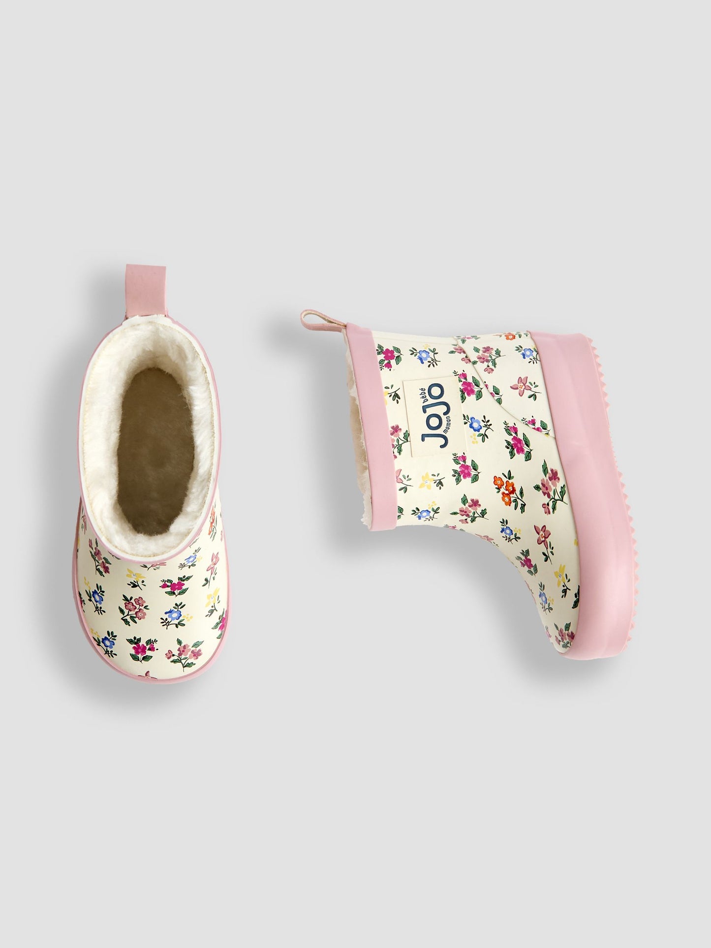 JoJo Maman Bébé Krem Çiçekli Kısa Unicorn Yağmur Çizmesi